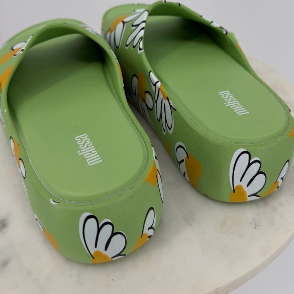 Melissa Free Print Daisy Platform Slide Sandals Green Size 8 - Picture 7 of 11